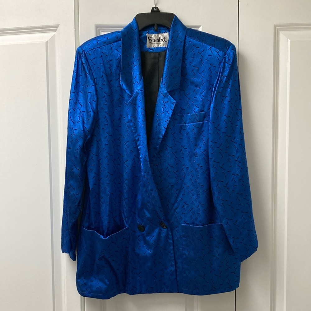 Blue Satin Women's Blazer/Jacket